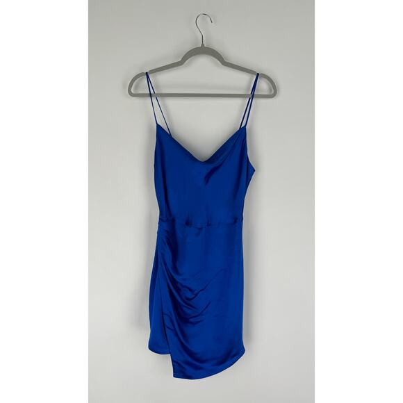 Zara Blue Satin Mini Dress - Picture 9 of 14